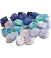 Pompones acrilics amb tub de color blau