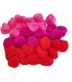 Pompons acryliques avec tube rouge