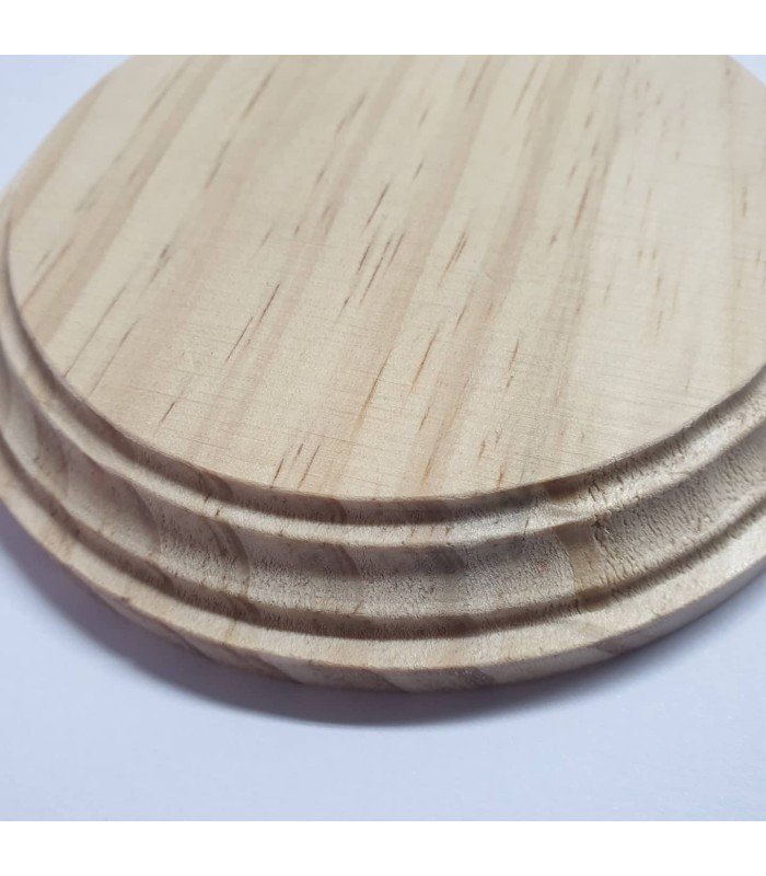 Soporte, peana de madera de pino macizo redonda para decorar