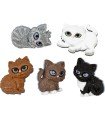 6 gatos de botones decorativos