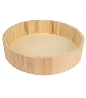 Round balsa wood tray