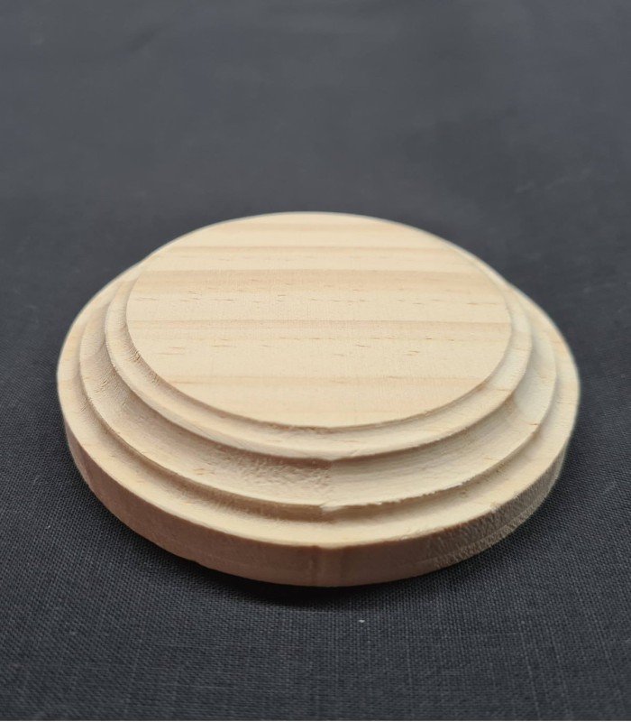 Support, round solid pine wood base to decorate