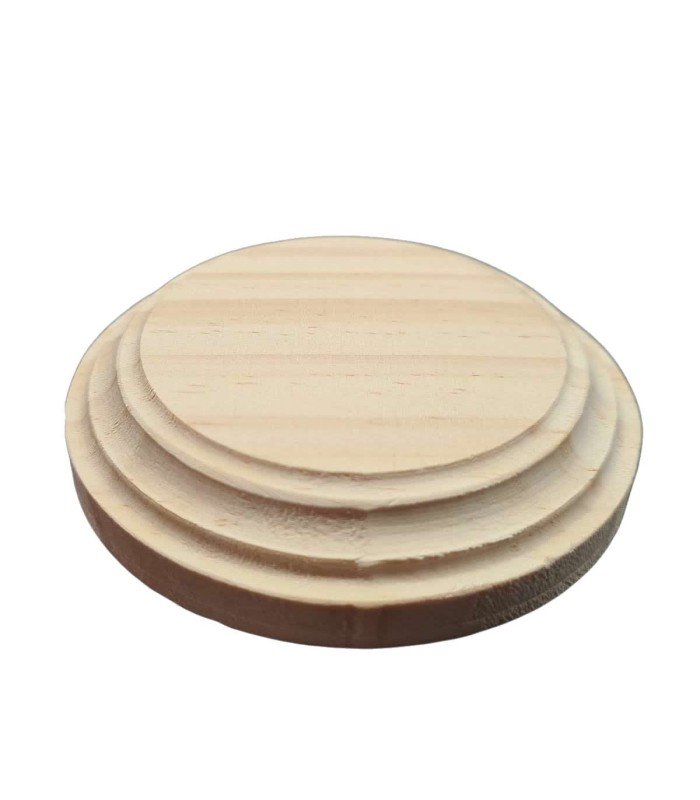 Support, round solid pine wood base to decorate