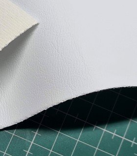 Fireproof white leatherette for interior and exterior