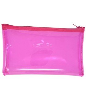 Necesser PVC transparent rosa