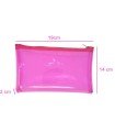 Transparent pink PVC toiletry bag