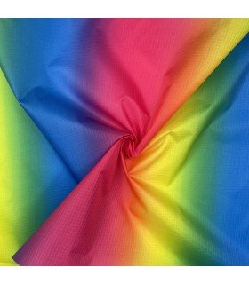 Lightweight waterproof rainbow fabric for linings, umbrellas and more rainbow print