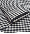 Black gingham check cotton fabric