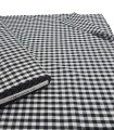 Black gingham check cotton fabric