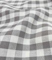 Grey gingham check cotton fabric