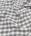 Grey gingham check cotton fabric