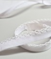 Nastro sbieco in pizzo bianco da 12 mm