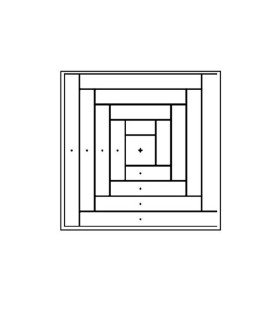 Log Cabin Quilting Template 15cm